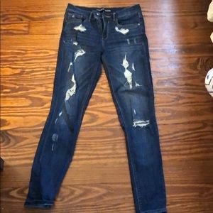 Ripped dark wash jeans